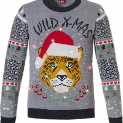 Hete verkoop 😍 Apollo Foute Kersttrui Dames Met Verlichting Led Lampjes Grijs - Maat S 🧨