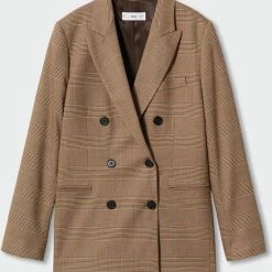 Kopen 🤩 Mango Blazer Geruite Double Breasted Blazer 37045130 08 Dames Maat - XXS ✨