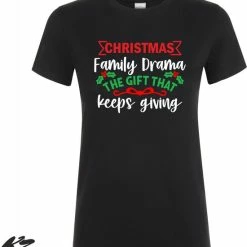 Groothandel 😀 Merkloos Klere-Zooi - 🔔 Christmas Family Drama - Dames T-Shirt - M 🌟
