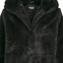 Top 10 💯 Urban Classics Jas Dames Hooded Teddy 🧥 Coat Zwart Maat M 🔔 -dameskleding Verkoop 550x630 1