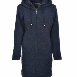 Coupon ๐ Pure Wool Damesvest Lang WJK-1709 Marine - Marine - L โ