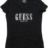 Aanbiedingen 🎁 Guess SS CN Fanny Tee Dames T-shirt - Zwart - Maat M 💯