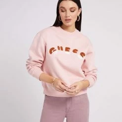 Beste deal 💯 Guess Rutha Sweatshirt Truien & Vesten - Lichtroze 🔔 -dameskleding Verkoop 550x635 1