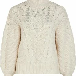 Beste Pirce 🔥 Object Alison Knit L/s Pullover Truien & Vesten - Beige 😉 -dameskleding Verkoop 550x642 3