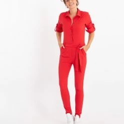 Nieuw 🧨 Rode Jumpsuit Van Je M'appelle - Dames - Travelstof - Maat L - 3 Maten Beschikbaar 🎉 -dameskleding Verkoop 550x645 1