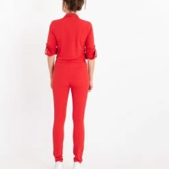 Nieuw 🧨 Rode Jumpsuit Van Je M'appelle - Dames - Travelstof - Maat L - 3 Maten Beschikbaar 🎉 -dameskleding Verkoop 550x646