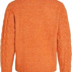 Beste Verkoop 😀 Vila Trui Viella O-neck L/s Cable Knit Top/su 14075497 Burnt Orange/melange Dames Maat - M ❤️ -dameskleding Verkoop 550x647 5