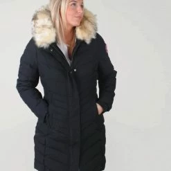 Coupon 🔥 Paragoose - Lange Dames Winterjas - Model Menu - Zwart 👏