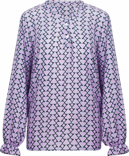 Goedkoopste π Dressqode Love Print Blouse Lila π 1 Goedkoopste π Dressqode Love Print Blouse Lila π