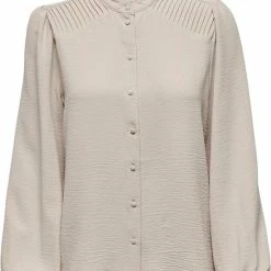 Goedkoop 🔔 Only Blouse Onlmette Ls Pleat 👚 Shirt Wvn 15288514 Moonbeam Dames Maat - L 👏