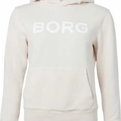 Aanbiedingen 👍 Björn Borg Logo Hoodie - Trui - Sweater - Met Capuchon - Dames - Maat XL - Lichtgrijs ⭐