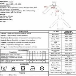 Korting 🔔 Kariban Damessweater Met Capuchon /Hoodie In Contrasterende Kleur K465, Roze/Grijs, Maat L 🧨 -dameskleding Verkoop 550x684 7