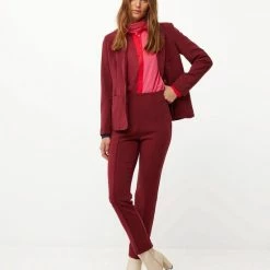 Hete verkoop ⌛ Mexx Dames Single Button Blazer Donker Rood 🎁 -dameskleding Verkoop 550x687 10
