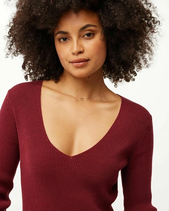 Beste Verkoop π€© Mexx Dames V-neck Gebreide Jurk Donker Rood π 5 Beste Verkoop π€© Mexx Dames V-neck Gebreide Jurk Donker Rood π - Afbeelding 5