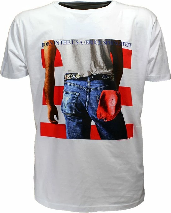 Uitgang π POPMERCH Bruce Springsteen Born In The USA T-Shirt Wit - Officiële Merchandise π 1 Uitgang π POPMERCH Bruce Springsteen Born In The USA T-Shirt Wit - Officiële Merchandise π