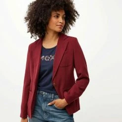 Hete verkoop ⌛ Mexx Dames Single Button Blazer Donker Rood 🎁