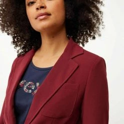 Hete verkoop ⌛ Mexx Dames Single Button Blazer Donker Rood 🎁 -dameskleding Verkoop 550x687 9