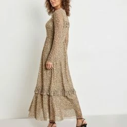 Goedkoop 😉 TAIFUN Dames Maxi-jurk Van Zachte Mesh Black Gemustert-46 😀 -dameskleding Verkoop 550x694 1