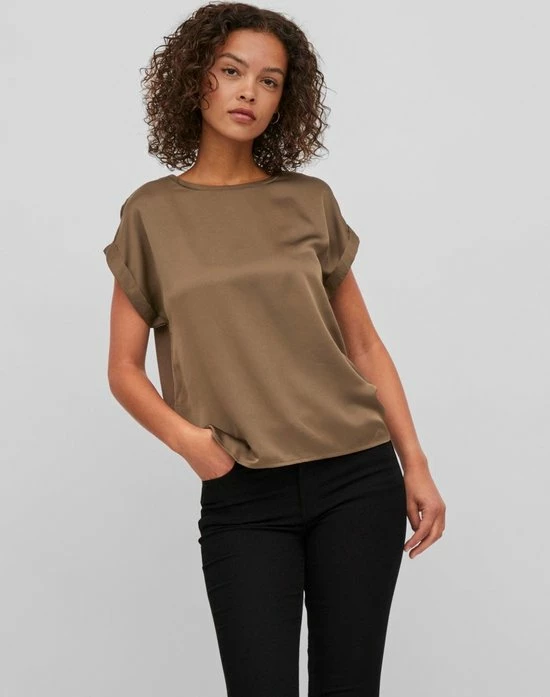 Korting ๐ Vila VIELLETTE SS SATIN TOP - Crocodilee Brown โญ 1 Korting ๐ Vila VIELLETTE SS SATIN TOP - Crocodilee Brown โญ