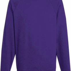 Beste Verkoop 🤩 Fruit Of The Loom Sweater Raglan Sweat Ronde Hals Paars Maat L ✨