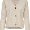 Kopen 🧨 Only Vest Onlcarol L/s Cardigan Knt Noos 15196734 Pumice Stone Dames Maat - S 🧨