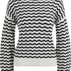 dameskleding Verkoop 10 Beste Pirce ๐ WE Fashion Dames Gestreepte Trui Met Opengewerkt Dessin. ๐