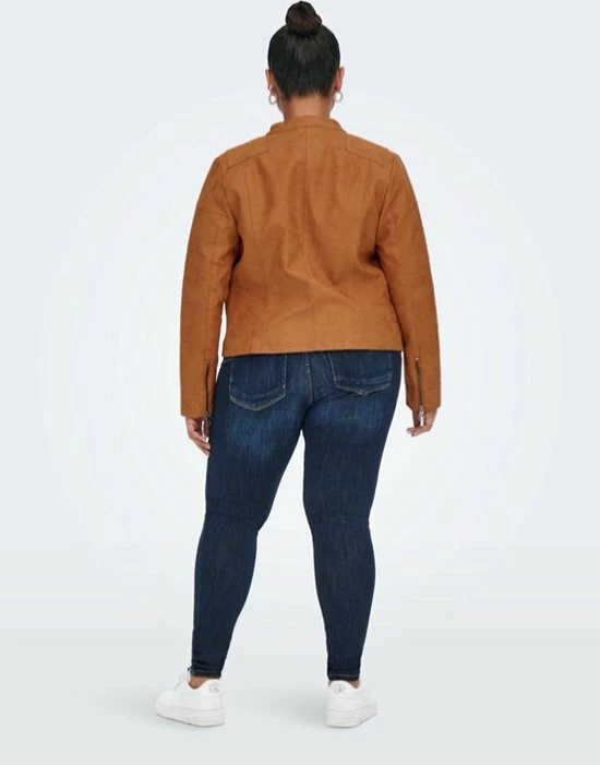 Promo π Only Carmakoma Caravana Faux Leather Biker Otw Leather Brown π 6 Promo π Only Carmakoma Caravana Faux Leather Biker Otw Leather Brown π - Afbeelding 6