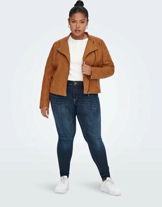 Promo π Only Carmakoma Caravana Faux Leather Biker Otw Leather Brown π 5 Promo π Only Carmakoma Caravana Faux Leather Biker Otw Leather Brown π - Afbeelding 5