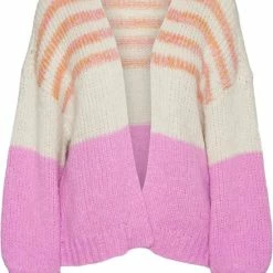 Beste deal 🤩 Vero Moda Vest Vmmalena Ls Open Cardigan Ga Boo 10274340 Cyclamen/w. Birch Dames Maat - M ✨