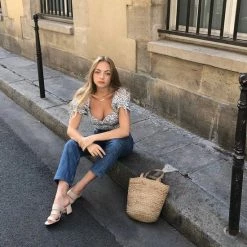 Beste Pirce 🛒 Merkloos Chouete Club White Cropped Dotted Top 👏 -dameskleding Verkoop 550x705