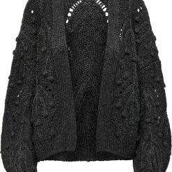 Begroting 😉 Only Vest Onljane L/s Structure Cardigan Knt 15272465 Dark Grey/melange Dames Maat - M ❤️