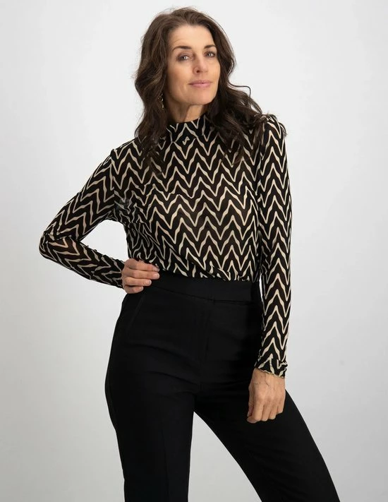 Flash-uitverkoop ๐งจ Geisha T-shirt Mesh Top Grafische Zigzag Print 22830 14 Black/light Sand Dames Maat - M ๐งจ 8 Flash-uitverkoop ๐งจ Geisha T-shirt Mesh Top Grafische Zigzag Print 22830 14 Black/light Sand Dames Maat - M ๐งจ - Afbeelding 8