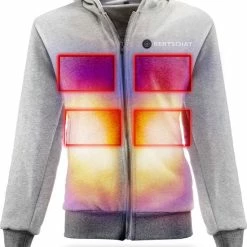 Flash-uitverkoop 👍 BERTSCHAT Verwarmde Hoodie - Vrouwen | Verwarmd Vest | Dual Heating | Grijs | Incl. Twee Powerbanks | S 🤩 -dameskleding Verkoop 550x715 10