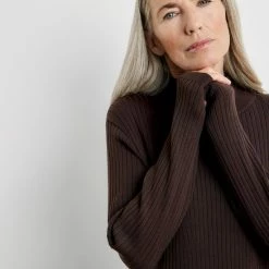 Coupon ⭐ GERRY WEBER Dames Jurk Met Ribbreisel Dark Oak-38 🔥 -dameskleding Verkoop 550x715 15