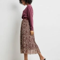 Top 10 🥰 TAIFUN Dames Uitlopende Midirok Met Elastische Band Taupe Gemustert-42 🧨 -dameskleding Verkoop 550x715 18