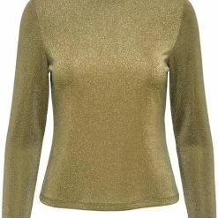 Promo 😉 Jacqueline De Yong T-shirt Jdylea L/s Highneck Top Jrs 15272801 Scarab Dames Maat - L ❤️