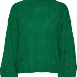 Groothandel ⭐ VERO MODA VMELLIONE LS HIGHNECK CABLE BLOUSE BF Dames Trui - Maat XL 🔔