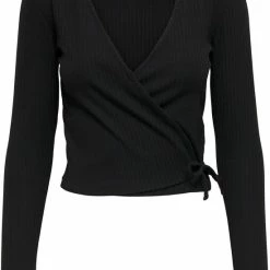 Coupon 👍 ONLY ONLEMMA L/S TIE WRAP TOP NOOS Dames T-shirt - Maat S ✔️