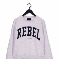 Beste Verkoop 😀 Colourful Rebel Rebel Patch Trui Grijs Dames - Loose Fit - Katoen - L 🎁 -dameskleding Verkoop 550x725 9