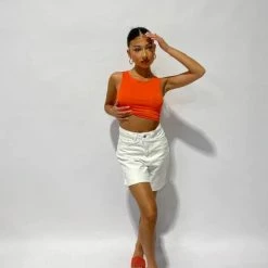 Korting 🎉 Merkloos Crop-Top-Orange-Kort-Topje-Oranje-Maat-S-WK-Voetbal 🎉