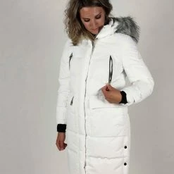 Beste Pirce 🥰 BJØRNSON FRIDA Winterparka Dames - Winddicht - Waterafstotend - Gewatteerd Gevoerd - Capuchon - Warm - Outdoor Damesjas - Rits Zakken - Winterjas - Maat 42 - Wit ❤️ -dameskleding Verkoop 550x732 77