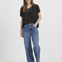 Coupon 👏 VILA VIBELIS V-NECK S/S TOP/SU - NOOS Dames T-shirt - Maat XL 😍 -dameskleding Verkoop 550x733 291