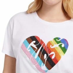 Korting 💯 Guess Ss Rainbow Street Tee Tops & T-shirts - Wit ⌛ -dameskleding Verkoop 550x733 312