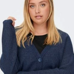 Begroting ✔️ ONLY CARMAKOMA CARESLY V-NECK CARDIGAN KNT Dames Trui - Maat M-46/48 🤩 -dameskleding Verkoop 550x733 351