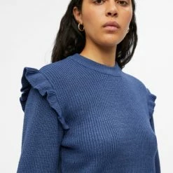 Flash-uitverkoop 👍 OBJECT OBJMALENA L/S RUFFLE PULLOVER NOOS Dames Trui - Maat S ⌛ -dameskleding Verkoop 550x733 387