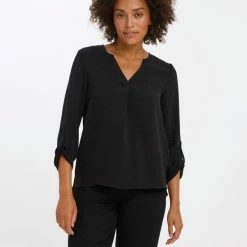 Hete verkoop ✔️ VERO MODA VMWILMA V-NECK FOLD-UP TOP WVN NOOS Dames Top - Maat L 👍