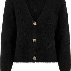 Beste Verkoop ⌛ Pieces PCELLEN LS KNIT CARDIGAN NOOS Dames Vest Zwart - Maat L 😉