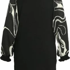 Flash-uitverkoop 👏 Paprika Lange, Effen Jurktrui In Viscose Met Bedrukte Mouwen In Crêpe 🎁 -dameskleding Verkoop 550x750