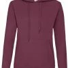 Beste Pirce 🔔 Fruit Of The Loom Vrouwen Dames Fit Sweatshirt Met Capuchon / Hoodie (Bordeaux) 🧨