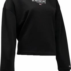 Beste deal 🎉 Tommy Hilfiger TJW RLXD ESSENTIAL LOGO 1 CREW Dames Sweater - Zwart - Maat XL 🤩 -dameskleding Verkoop 550x756 8